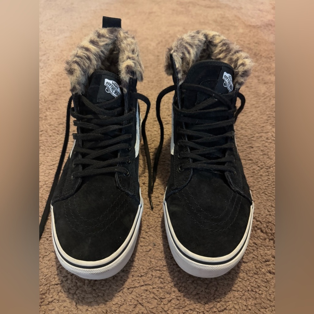 VANS Sk8 Hi MTE Black/Leopard Fur Mens Size 8 Women’s Size 9.5